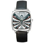 Fractal grau Square Metal Watch