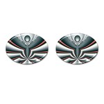 Fractal grau Cufflinks (Oval)