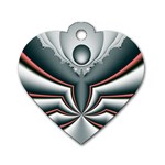 Fractal grau Dog Tag Heart (One Side)