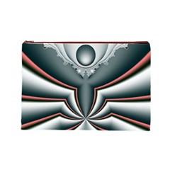 Fractal grau Cosmetic Bag (Large) from ArtsNow.com Front