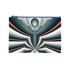 Fractal grau Cosmetic Bag (Large) from ArtsNow.com Front