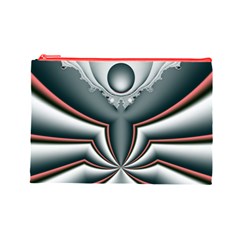 Fractal grau Cosmetic Bag (Large) from ArtsNow.com Front