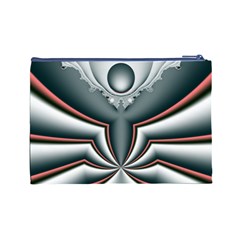 Fractal grau Cosmetic Bag (Large) from ArtsNow.com Back