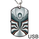 Fractal grau Dog Tag USB Flash (Two Sides)