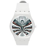 Fractal grau Round Plastic Sport Watch (M)