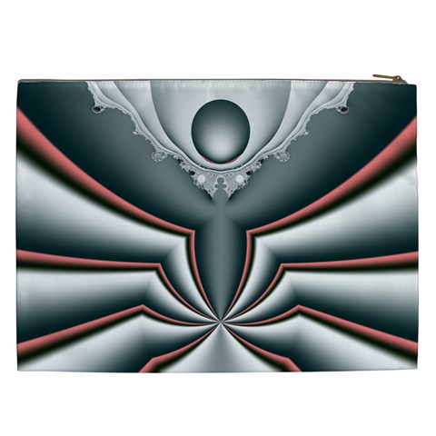 Fractal grau Cosmetic Bag (XXL) from ArtsNow.com Back