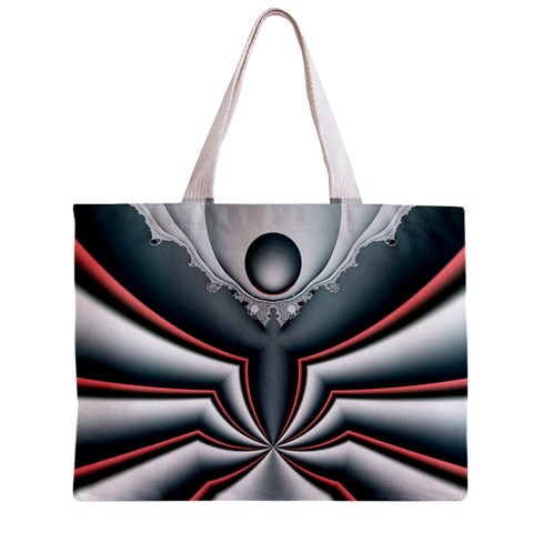 Fractal grau Zipper Mini Tote Bag from ArtsNow.com Back