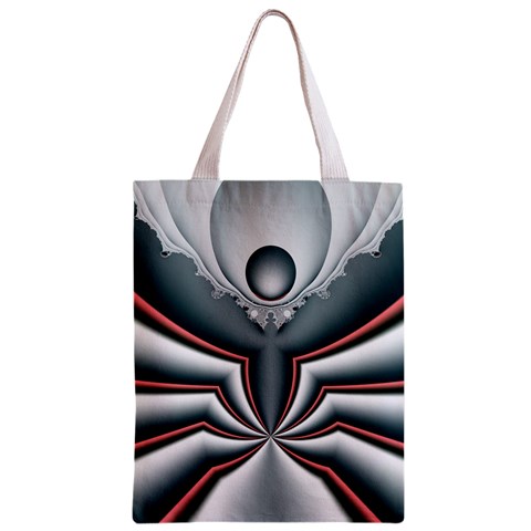 Fractal grau Zipper Classic Tote Bag from ArtsNow.com Back