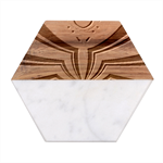 Fractal grau Marble Wood Coaster (Hexagon) 