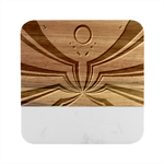 Fractal grau Marble Wood Coaster (Square)