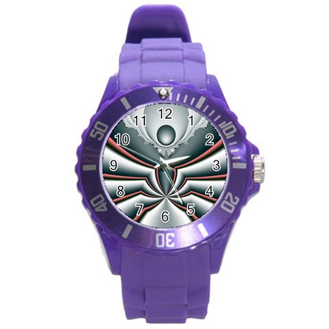 Altrosa fractal Round Plastic Sport Watch (L) from ArtsNow.com Front