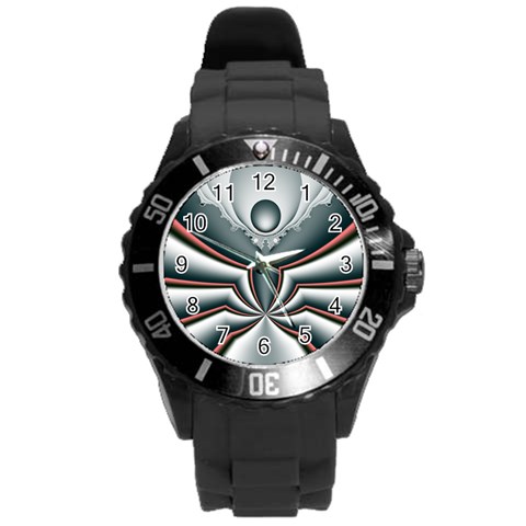 Altrosa fractal Round Plastic Sport Watch (L) from ArtsNow.com Front