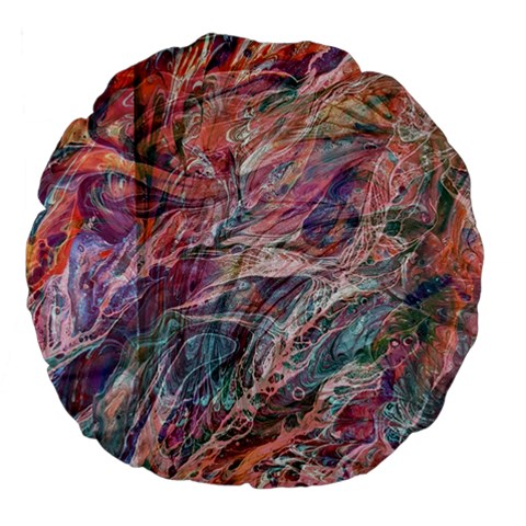 Abstract Summer Flow Large 18  Premium Flano Round Cushions from ArtsNow.com Back