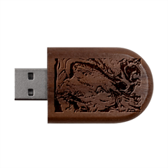 Abstract strata IV Wood Oval USB Flash Drive from ArtsNow.com USB