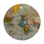 Vintage World Map Ornament (Round)