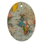 Vintage World Map Ornament (Oval)