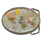 Vintage World Map Belt Buckles