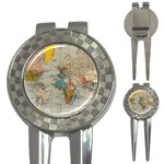 Vintage World Map 3-in-1 Golf Divots