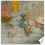 Vintage World Map Canvas 12  x 12 