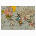 Vintage World Map Large Glasses Cloth