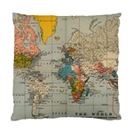 Vintage World Map Standard Cushion Case (Two Sides)