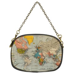 Vintage World Map Chain Purse (Two Sides) from ArtsNow.com Back