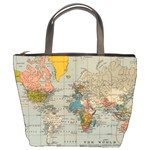 Vintage World Map Bucket Bag