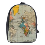 Vintage World Map School Bag (Large)