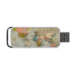 Vintage World Map Portable USB Flash (One Side)