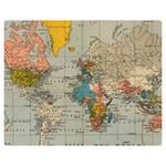 Vintage World Map Premium Plush Fleece Blanket (Medium)