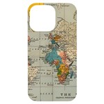 Vintage World Map iPhone 14 Pro Max Black UV Print Case