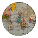 Vintage World Map Round Glass Fridge Magnet (4 pack)