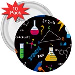 Science Lesson Flat Vector Seamless Pattern 3  Buttons (10 pack) 