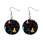 Science Lesson Flat Vector Seamless Pattern Mini Button Earrings