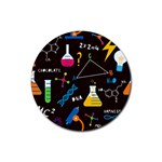 Science Lesson Flat Vector Seamless Pattern Rubber Round Coaster (4 pack)