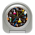 Science Lesson Flat Vector Seamless Pattern Travel Alarm Clock