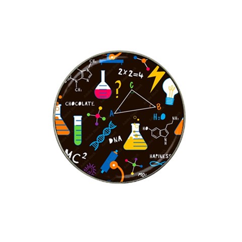 Science Lesson Flat Vector Seamless Pattern Hat Clip Ball Marker (4 pack) from ArtsNow.com Front