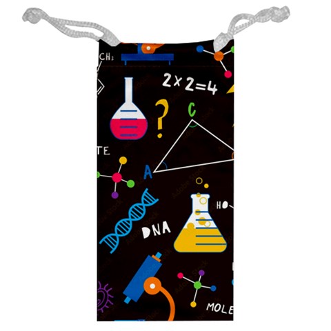 Science Lesson Flat Vector Seamless Pattern Jewelry Bag from ArtsNow.com Back