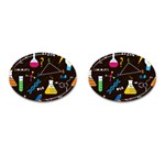 Science Lesson Flat Vector Seamless Pattern Cufflinks (Oval)