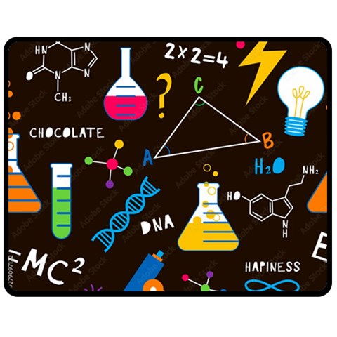 Science Lesson Flat Vector Seamless Pattern Two Sides Fleece Blanket (Medium) from ArtsNow.com 58.8 x47.4  Blanket Back