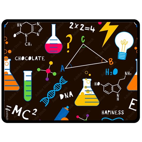 Science Lesson Flat Vector Seamless Pattern Two Sides Fleece Blanket (Large) from ArtsNow.com 80 x60  Blanket Back