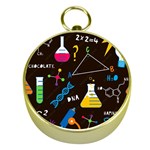 Science Lesson Flat Vector Seamless Pattern Gold Compasses