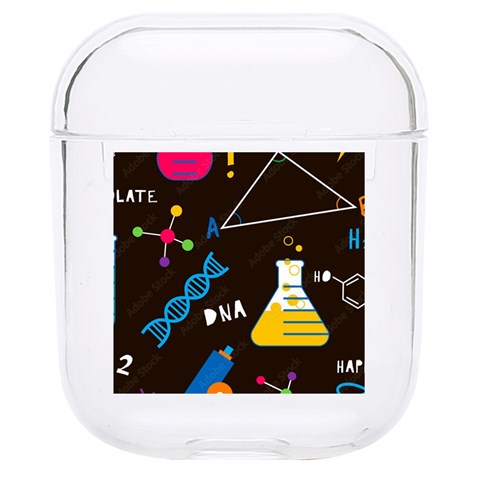 Science Lesson Flat Vector Seamless Pattern Hard PC AirPods 1/2 Case from ArtsNow.com Front