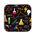 Science Lesson Flat Vector Seamless Pattern Square Metal Box (Black)