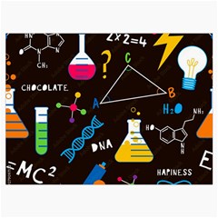 Science Lesson Flat Vector Seamless Pattern Roll Up Canvas Pencil Holder (M) from ArtsNow.com Front