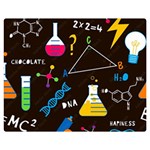 Science Lesson Flat Vector Seamless Pattern Premium Plush Fleece Blanket (Medium)