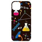 Science Lesson Flat Vector Seamless Pattern iPhone 14 Plus Black UV Print Case