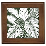 Abstract Art Tropical Leaves Framed Tile