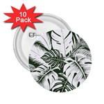 Abstract Art Tropical Leaves 2.25  Buttons (10 pack) 