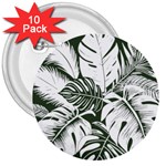 Abstract Art Tropical Leaves 3  Buttons (10 pack) 